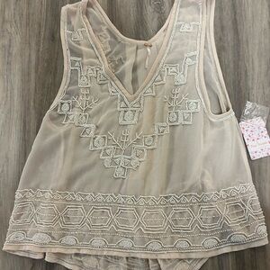 NEW with tags free people sheer beaded tank